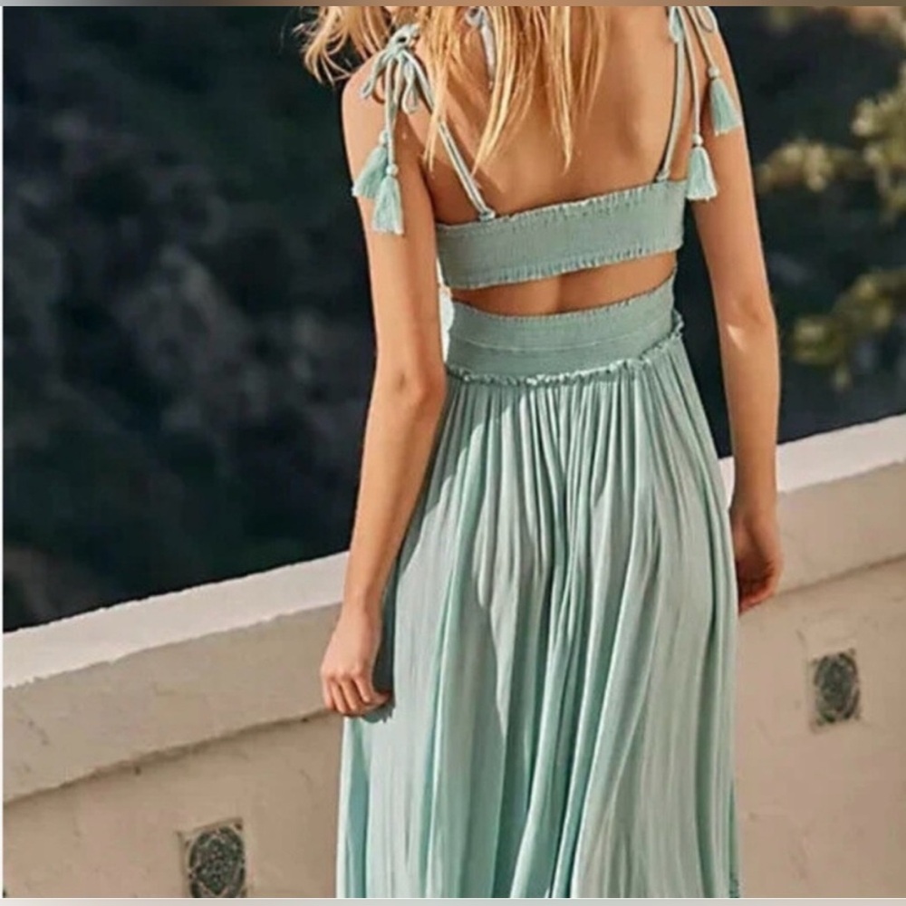 Free People Blue Santa Maria Maxi Dress B06 - Picture 3 of 7